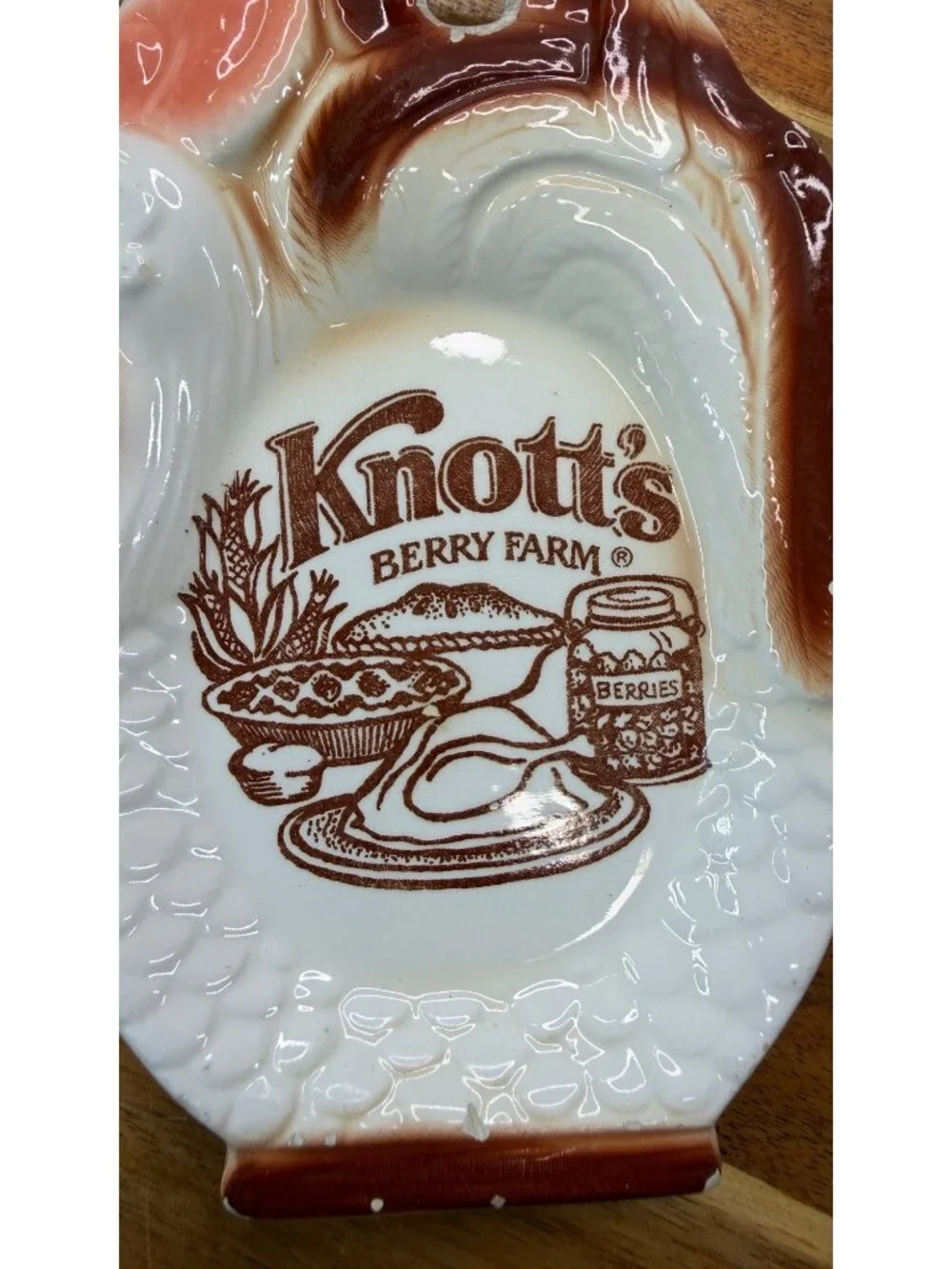 Vintage Knott's Berry Farm Ceramic Rooster Spoon Rest/wall plaque